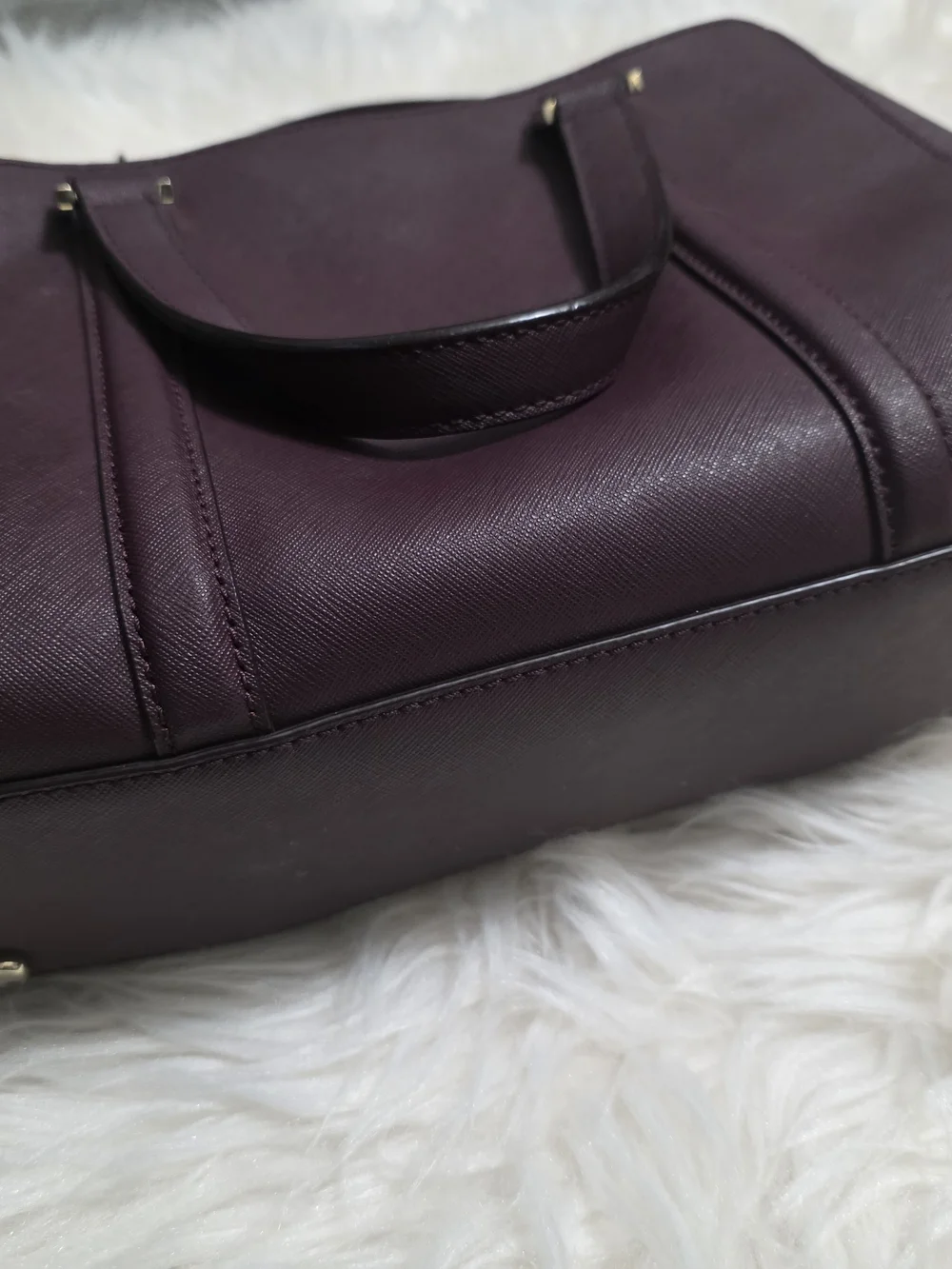 kate spade Plum Saffiano Satchel with Detachable Strap